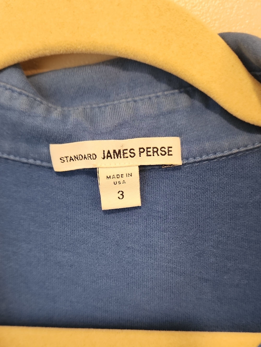 Standard James Perse Sueded Jersey Polo in Baltic Blue Supima Cotton size Large - Picture 3 of 7